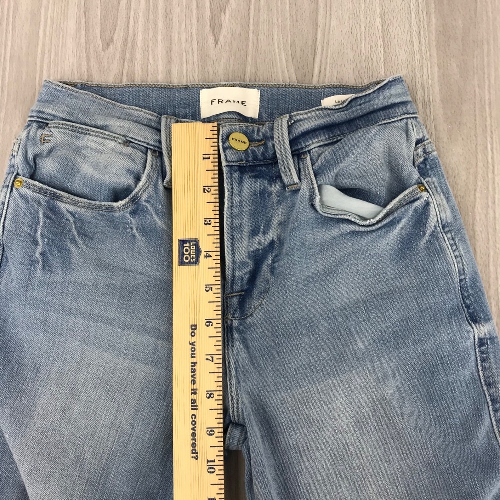 Frame Le High Skinny Jeans Light Wash Blue High Rise Denim 25 - Picture 7 of 10